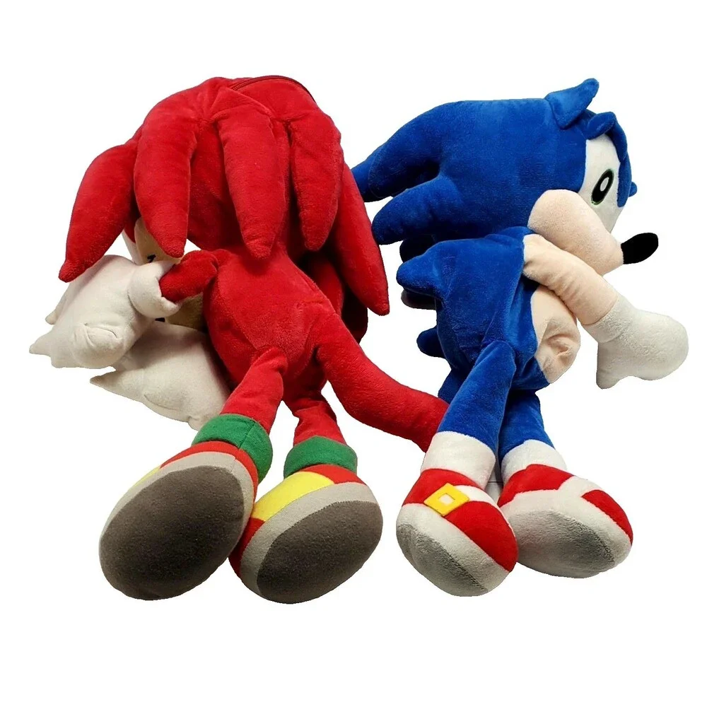 Knuckles Sonic Plush Backpack Lot 20 Inch Stuffed Figure Bags Damaged Straps